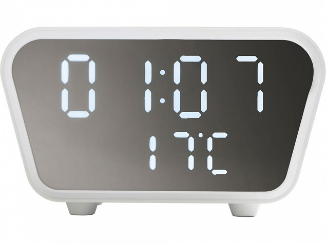 Настольные часы с функцией беспроводной зарядки «Wake», 10 Вт с логотипом в Астрахани заказать по выгодной цене в кибермаркете AvroraStore
