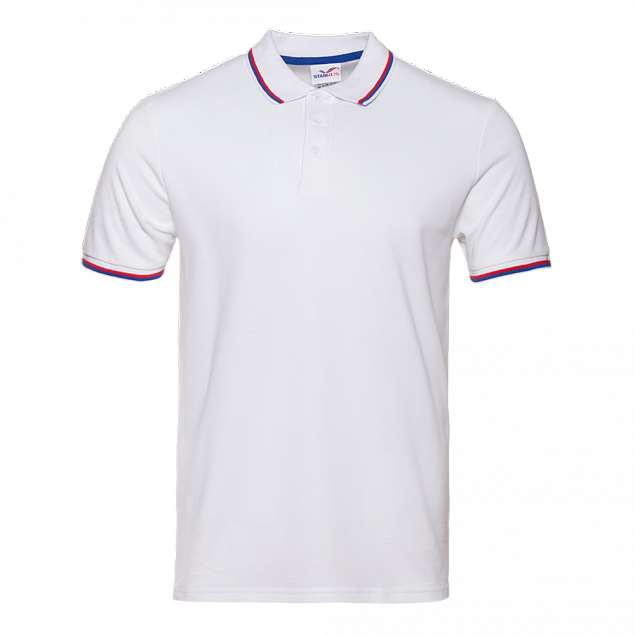 Рубашка поло Рубашка мужская 04RUS Белый с логотипом в Астрахани заказать по выгодной цене в кибермаркете AvroraStore
