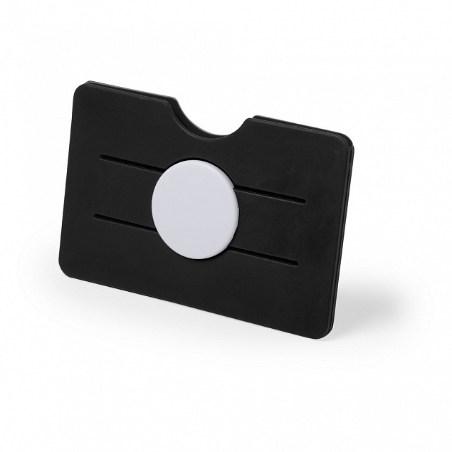 Держатель для карт RFID, черный-белый с логотипом в Астрахани заказать по выгодной цене в кибермаркете AvroraStore