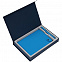 Коробка Silk с ложементом под ежедневник и ручку, синяя с логотипом в Астрахани заказать по выгодной цене в кибермаркете AvroraStore