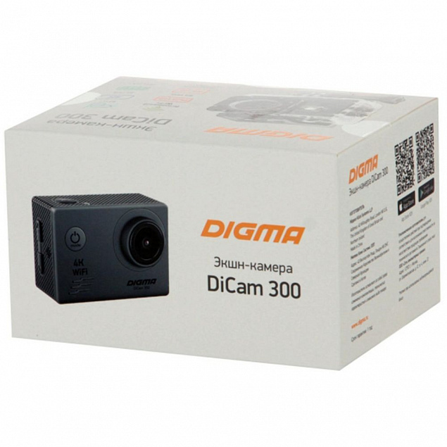 Экшн-камера Digma DiCam 300, серая с логотипом в Астрахани заказать по выгодной цене в кибермаркете AvroraStore