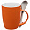 Кружка с ложкой Cheer Up ver.2, оранжевая с логотипом в Астрахани заказать по выгодной цене в кибермаркете AvroraStore