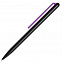 Шариковая ручка GrafeeX в чехле, черная с фиолетовым с логотипом в Астрахани заказать по выгодной цене в кибермаркете AvroraStore