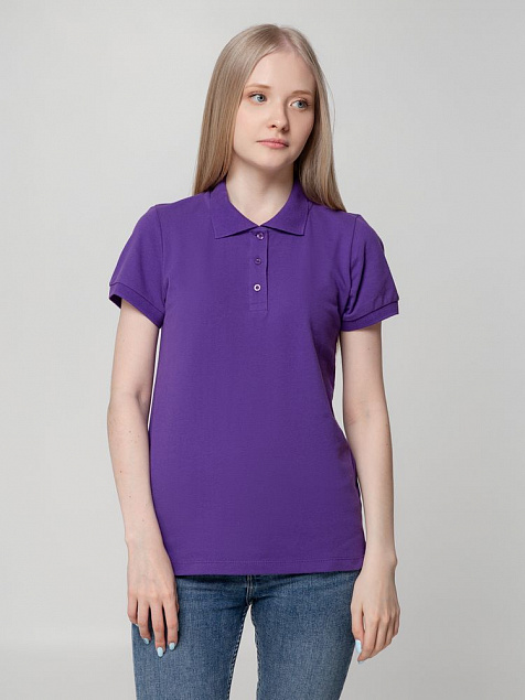 Рубашка поло женская Virma Lady, фиолетовая с логотипом в Астрахани заказать по выгодной цене в кибермаркете AvroraStore