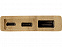 Внешний аккумулятор из бамбука Bamboo, 5000 mAh с логотипом в Астрахани заказать по выгодной цене в кибермаркете AvroraStore