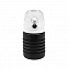 Бутылка для воды складная с карабином SPRING; черная, 550/250 мл, силикон с логотипом в Астрахани заказать по выгодной цене в кибермаркете AvroraStore