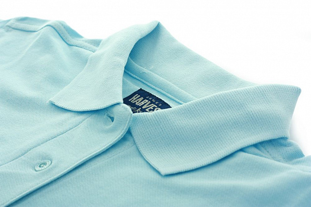 Рубашка поло женская SEMORA, голубая с логотипом в Астрахани заказать по выгодной цене в кибермаркете AvroraStore