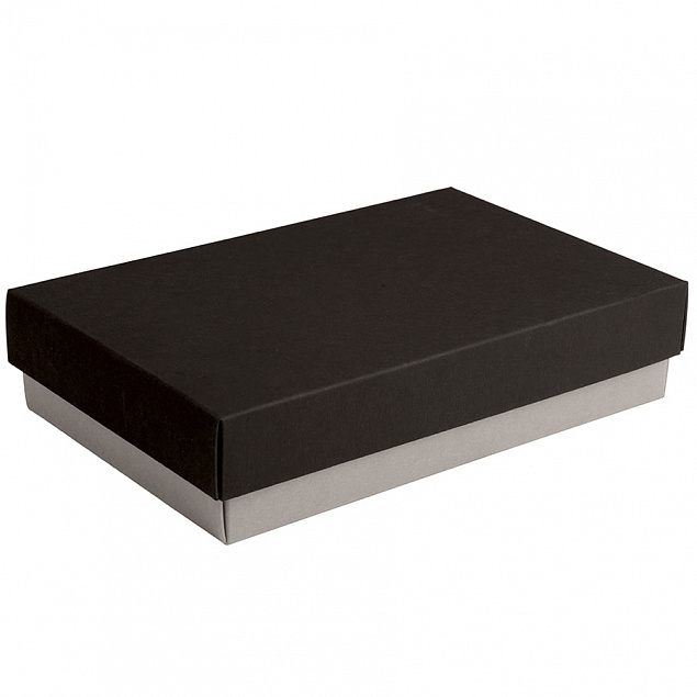 Коробка подарочная CRAFT BOX, 17,5*11,5*4 см, серый, черный, картон  с логотипом в Астрахани заказать по выгодной цене в кибермаркете AvroraStore