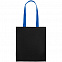 Холщовая сумка BrighTone, черная с ярко-синими ручками с логотипом в Астрахани заказать по выгодной цене в кибермаркете AvroraStore