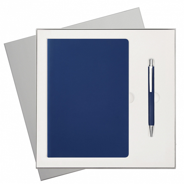 Подарочный набор Spark, синий (ежедневник, ручка) с логотипом в Астрахани заказать по выгодной цене в кибермаркете AvroraStore