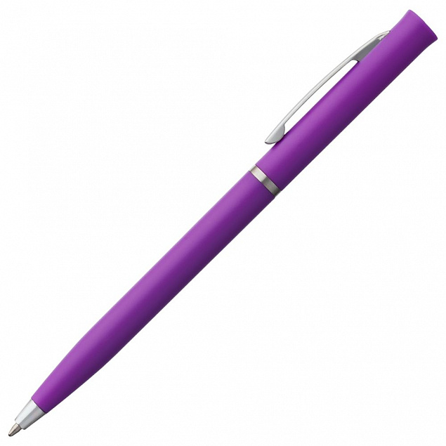 Ручка шариковая Euro Chrome,фиолетовая с логотипом в Астрахани заказать по выгодной цене в кибермаркете AvroraStore
