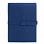 Ежедневник-портфолио River, синий, эко-кожа, недатированный кремовый блок, VIP- подарочная коробка на магните с салфеткой с логотипом в Астрахани заказать по выгодной цене в кибермаркете AvroraStore