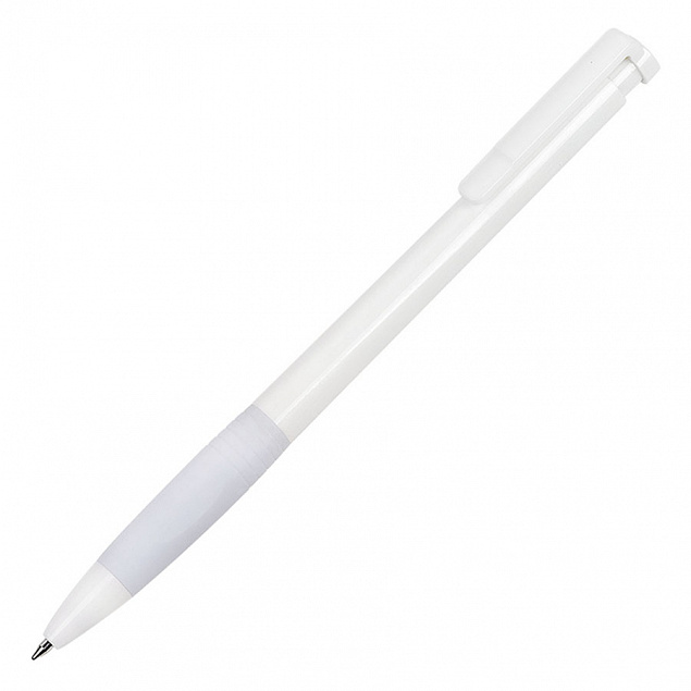 N13, ручка шариковая с грипом, пластик, белый с логотипом в Астрахани заказать по выгодной цене в кибермаркете AvroraStore