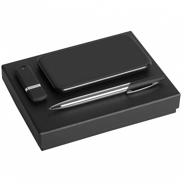 Коробка Slender, большая, черная с логотипом в Астрахани заказать по выгодной цене в кибермаркете AvroraStore