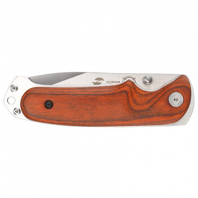 Складной нож Stinger 8236, коричневый с логотипом в Астрахани заказать по выгодной цене в кибермаркете AvroraStore