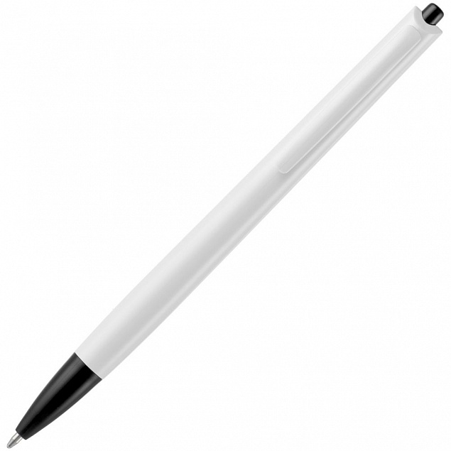 Ручка шариковая Tick, белая с черным с логотипом в Астрахани заказать по выгодной цене в кибермаркете AvroraStore