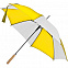 Зонт-трость Milkshake, белый с желтым с логотипом в Астрахани заказать по выгодной цене в кибермаркете AvroraStore