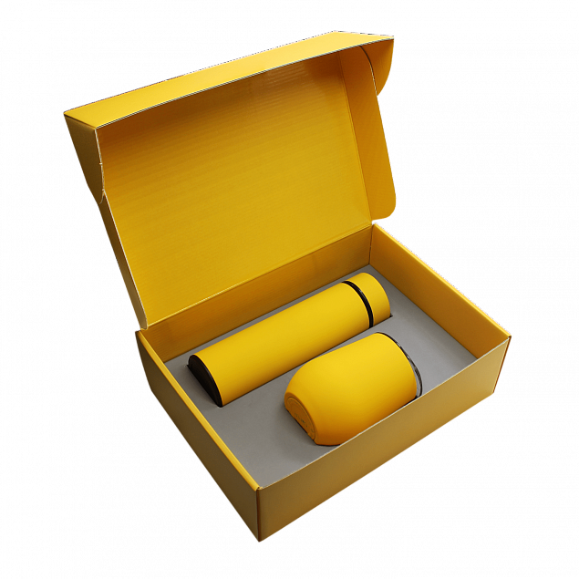 Набор Hot Box C (софт-тач) G, желтый с логотипом в Астрахани заказать по выгодной цене в кибермаркете AvroraStore