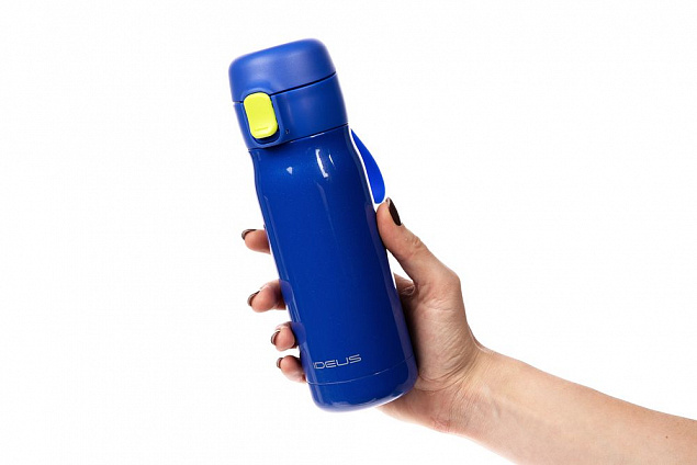 Термобутылка One Touch, синяя с логотипом в Астрахани заказать по выгодной цене в кибермаркете AvroraStore