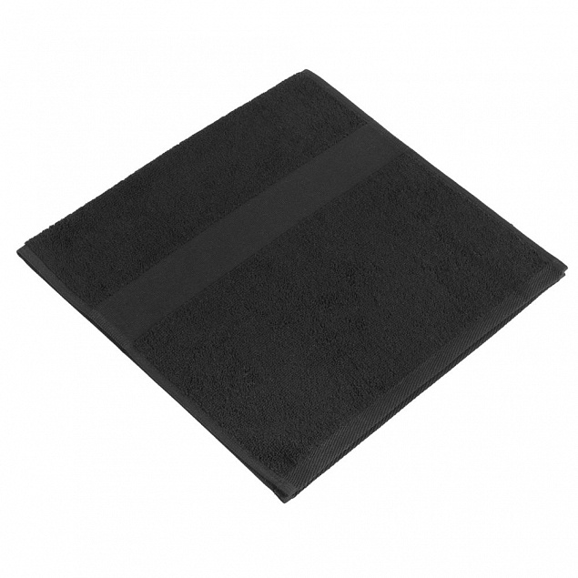 Полотенце махровое Soft Me Small, черное с логотипом в Астрахани заказать по выгодной цене в кибермаркете AvroraStore