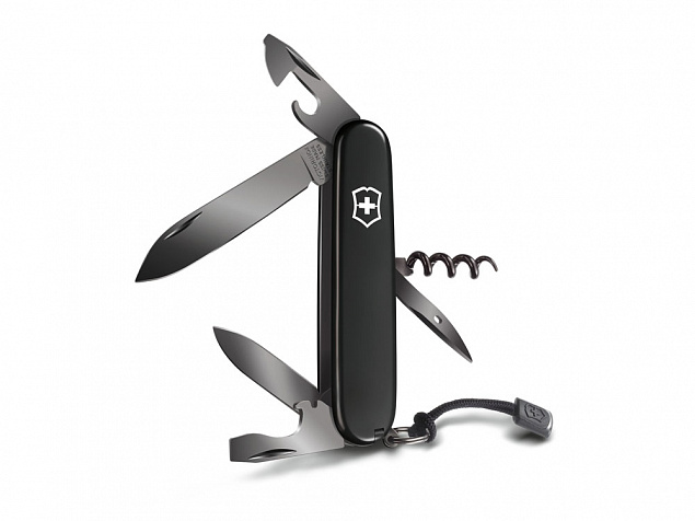 Нож перочинный «Spartan Onyx Black», 91 мм, 12 функций с логотипом в Астрахани заказать по выгодной цене в кибермаркете AvroraStore