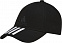 Бейсболка Six-panel Classic 3 stripes, черная с логотипом в Астрахани заказать по выгодной цене в кибермаркете AvroraStore