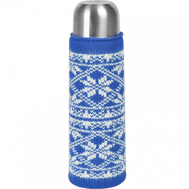 Чехол вязаный на бутылку/термос "Зимний орнамент" с логотипом в Астрахани заказать по выгодной цене в кибермаркете AvroraStore