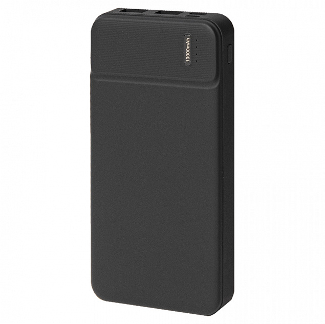 Универсальный аккумулятор OMG Flash 10 (10000 мАч) с подсветкой и soft touch,черный,13,7х6,87х1,55мм с логотипом в Астрахани заказать по выгодной цене в кибермаркете AvroraStore