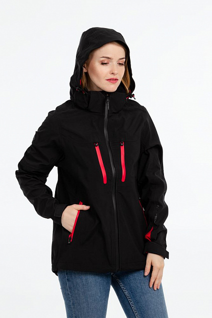 Куртка-трансформер женская Matrix, черная с красным с логотипом в Астрахани заказать по выгодной цене в кибермаркете AvroraStore