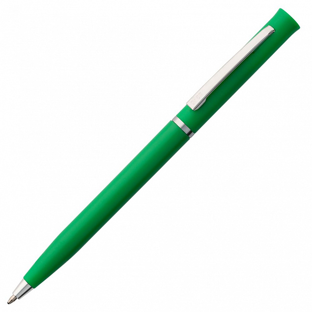 Ручка шариковая Euro Chrome, зеленая с логотипом в Астрахани заказать по выгодной цене в кибермаркете AvroraStore
