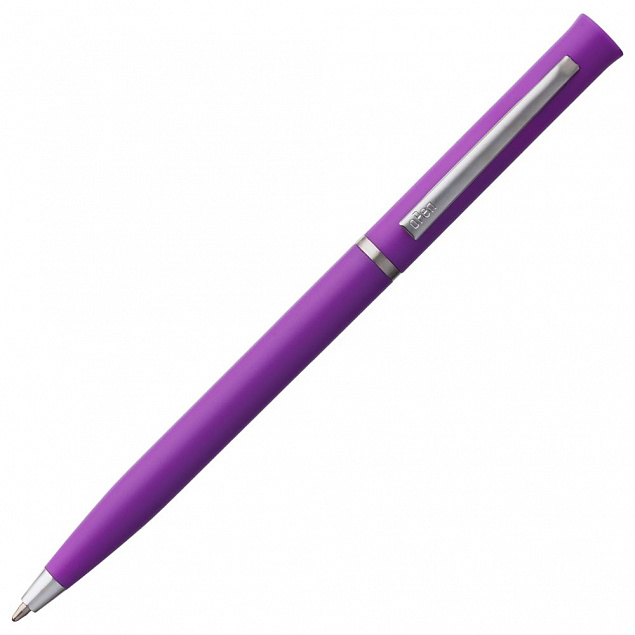 Ручка шариковая Euro Chrome,фиолетовая с логотипом в Астрахани заказать по выгодной цене в кибермаркете AvroraStore