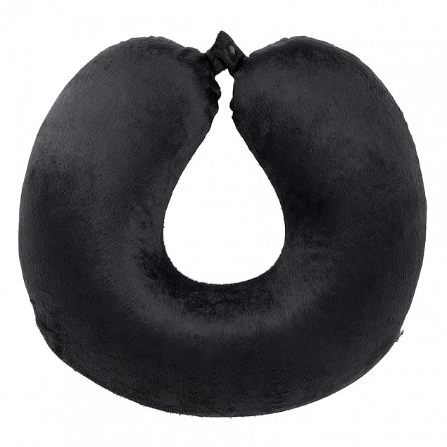 Подушка дорожная  "SOFT"; memory foam, микрофибра, черный с логотипом в Астрахани заказать по выгодной цене в кибермаркете AvroraStore