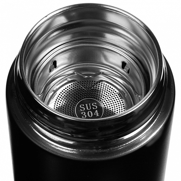 Смарт-бутылка Long Therm, черная с логотипом в Астрахани заказать по выгодной цене в кибермаркете AvroraStore