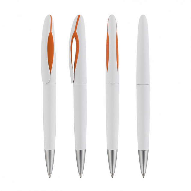 Ручка шариковая "Sophie", белый/оранжевый с логотипом в Астрахани заказать по выгодной цене в кибермаркете AvroraStore