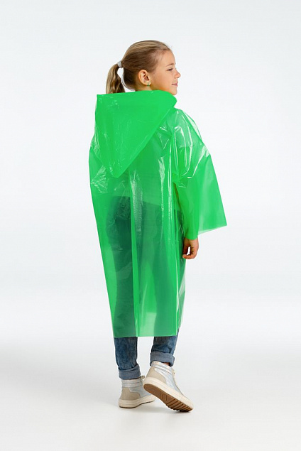 Дождевик-плащ детский BrightWay Kids, зеленый с логотипом в Астрахани заказать по выгодной цене в кибермаркете AvroraStore