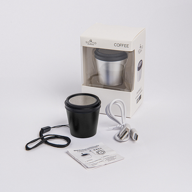 Портативная mini Bluetooth-колонка Sound Burger "Coffee" черный с логотипом в Астрахани заказать по выгодной цене в кибермаркете AvroraStore