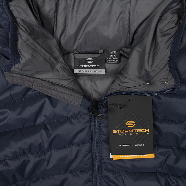 Куртка компактная мужская Stavanger, темно-синяя с логотипом в Астрахани заказать по выгодной цене в кибермаркете AvroraStore
