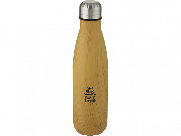Cove бутылка из нержавеющей стали объемом 500 мл с вакуумной изоляцией и деревянным принтом, heather natural с логотипом в Астрахани заказать по выгодной цене в кибермаркете AvroraStore