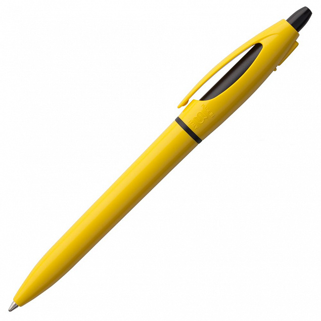 Ручка шариковая S! (Си), желтая с логотипом в Астрахани заказать по выгодной цене в кибермаркете AvroraStore