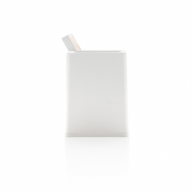 Док-станция Ontario для беспроводной зарядки с подставкой для ручек, 5W, белый с логотипом в Астрахани заказать по выгодной цене в кибермаркете AvroraStore