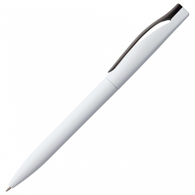 Ручка шариковая Pin, белая с черным с логотипом в Астрахани заказать по выгодной цене в кибермаркете AvroraStore
