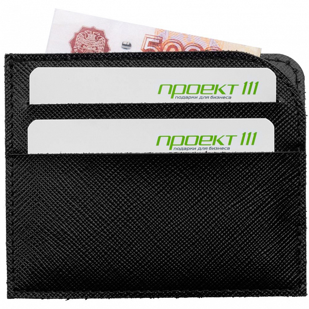 Чехол для карточек Linen, черный с логотипом в Астрахани заказать по выгодной цене в кибермаркете AvroraStore