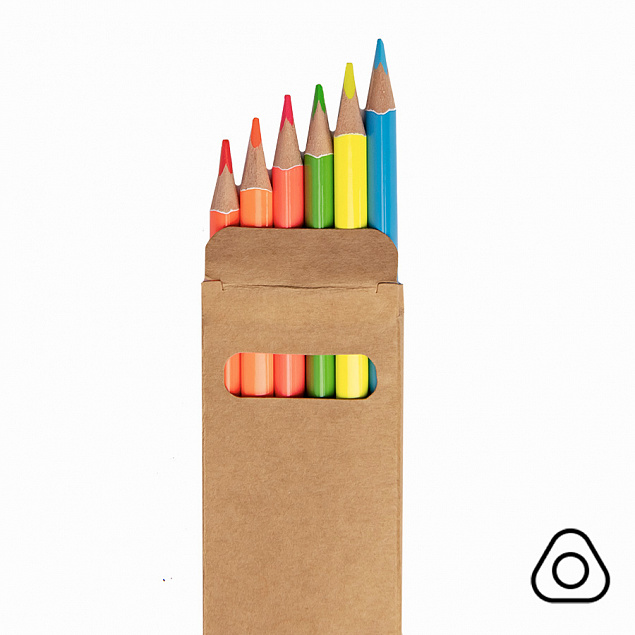 Набор цветных карандашей NEON, 6 цветов с логотипом в Астрахани заказать по выгодной цене в кибермаркете AvroraStore