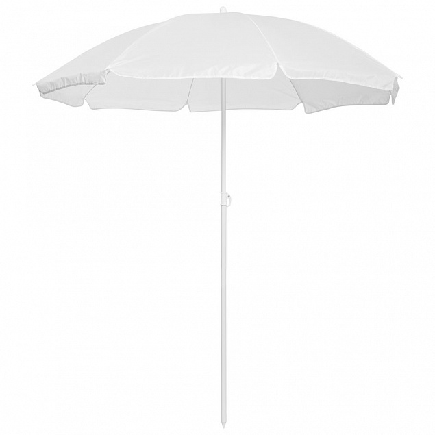 Зонт пляжный Mojacar, белый с логотипом в Астрахани заказать по выгодной цене в кибермаркете AvroraStore