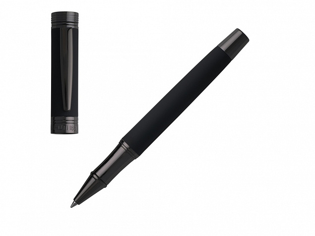 Ручка роллер Zoom Soft Black с логотипом в Астрахани заказать по выгодной цене в кибермаркете AvroraStore