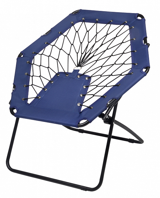 Складное кресло CHILL OUT, черный, синий с логотипом в Астрахани заказать по выгодной цене в кибермаркете AvroraStore