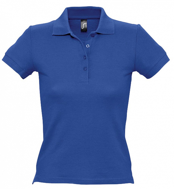 Рубашка поло женская PEOPLE 210, ярко-синяя (royal) с логотипом в Астрахани заказать по выгодной цене в кибермаркете AvroraStore