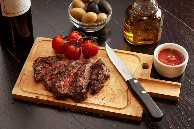 Разделочная доска и нож для стейка Steak с логотипом в Астрахани заказать по выгодной цене в кибермаркете AvroraStore