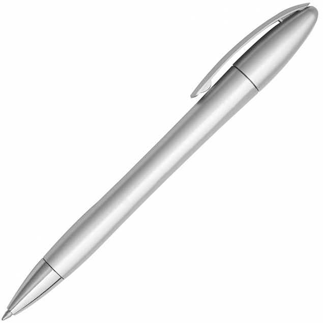 Ручка шариковая Moon Metallic, серебристая с логотипом в Астрахани заказать по выгодной цене в кибермаркете AvroraStore