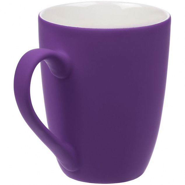 Кружка Good Morning с покрытием софт-тач, фиолетовая с логотипом в Астрахани заказать по выгодной цене в кибермаркете AvroraStore